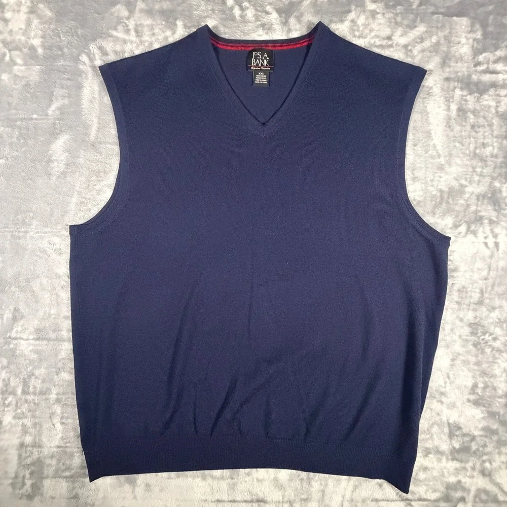 Jos. A. Bank Signature Collection Navy Blue Italian Merino Wool Sweater Vest XXL